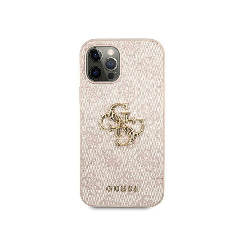 Etui Guess 4G Big Metal Logo na iPhone 12 / 12 Pro - różowe
