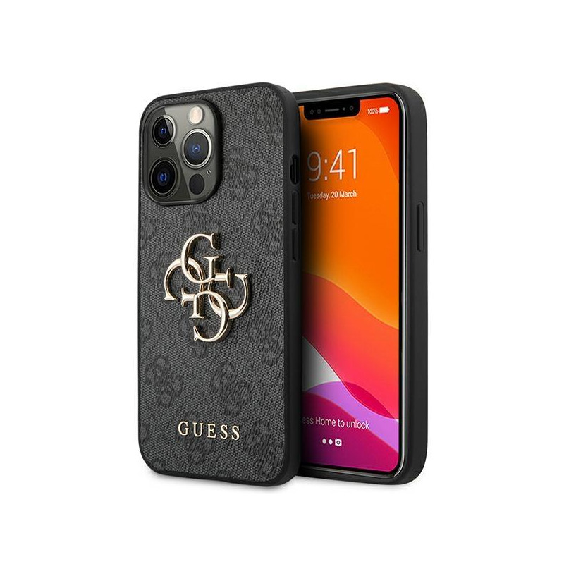 Etui Guess 4G Big Metal Logo na iPhone 13 Pro Max - szare