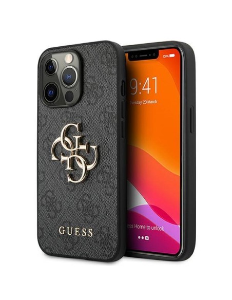 Etui Guess 4G Big Metal Logo na iPhone 13 Pro Max - szare