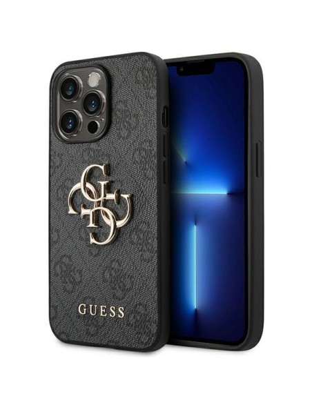 Etui Guess 4G Big Metal Logo na iPhone 14 Pro - szare