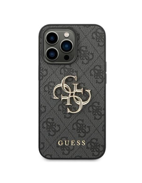Etui Guess 4G Big Metal Logo na iPhone 14 Pro - szare