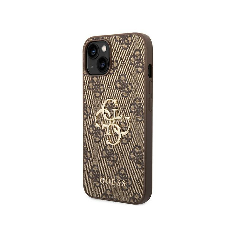 Etui Guess 4G Big Metal Logo na iPhone 14 - brązowe