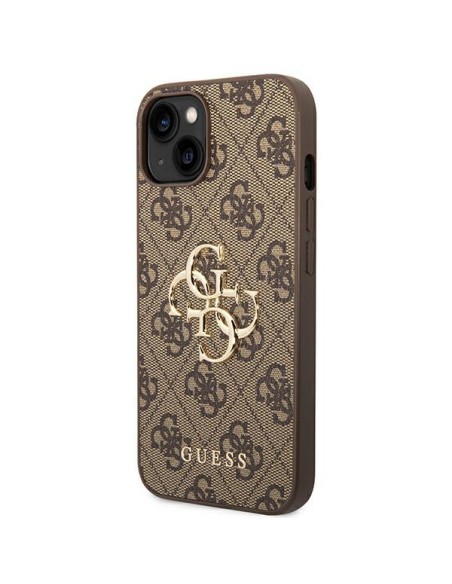 Etui Guess 4G Big Metal Logo na iPhone 14 - brązowe Etui Guess 4G Big Metal Logo na iPhone 14 - brązowe