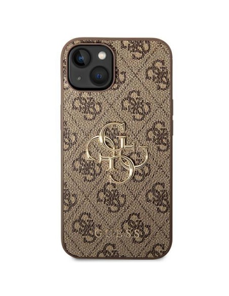 Etui Guess 4G Big Metal Logo na iPhone 14 - brązowe Etui Guess 4G Big Metal Logo na iPhone 14 - brązowe