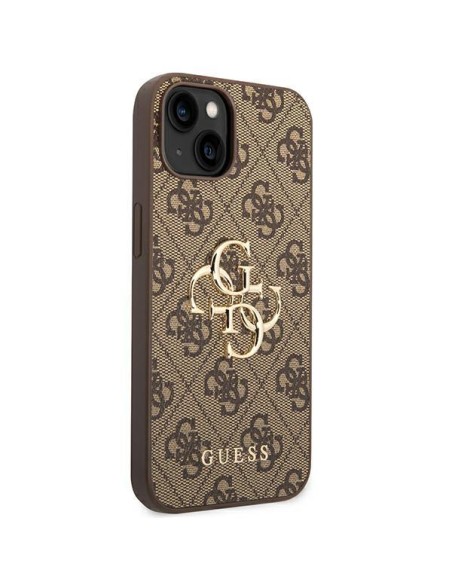 Etui Guess 4G Big Metal Logo na iPhone 14 - brązowe Etui Guess 4G Big Metal Logo na iPhone 14 - brązowe
