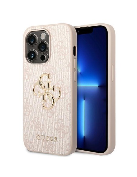 Etui Guess 4G Big Metal Logo na iPhone 14 Pro - różowe Etui Guess 4G Big Metal Logo na iPhone 14 Pro - różowe