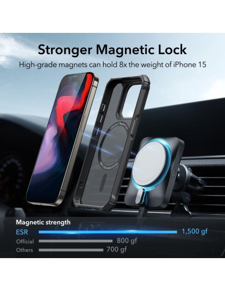 Etui ESR Air Armor Halolock MagSafe na iPhone 15 Pro Max - matowo-czarne