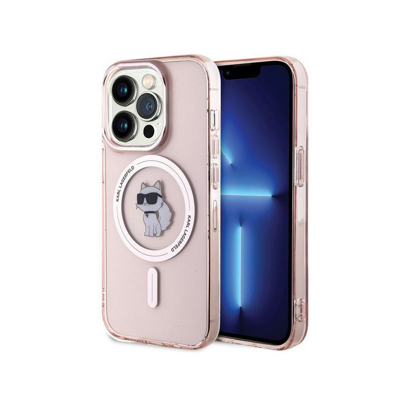 Etui Karl Lagerfeld IML Choupette MagSafe na iPhone 15 Pro - różowe Etui Karl Lagerfeld IML Choupette MagSafe na iPhone 15 Pro - różowe
