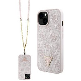 Etui Guess Crossbody 4G Metal Logo do iPhone 15 Plus - różowe