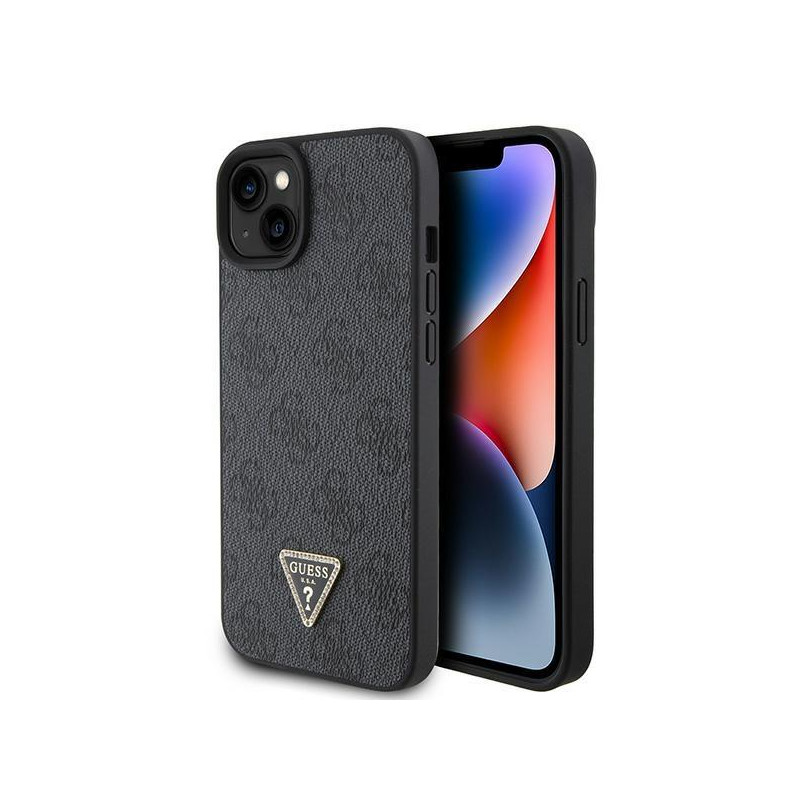Etui Guess Leather 4G Diamond Triangle do iPhone 15 - czarne