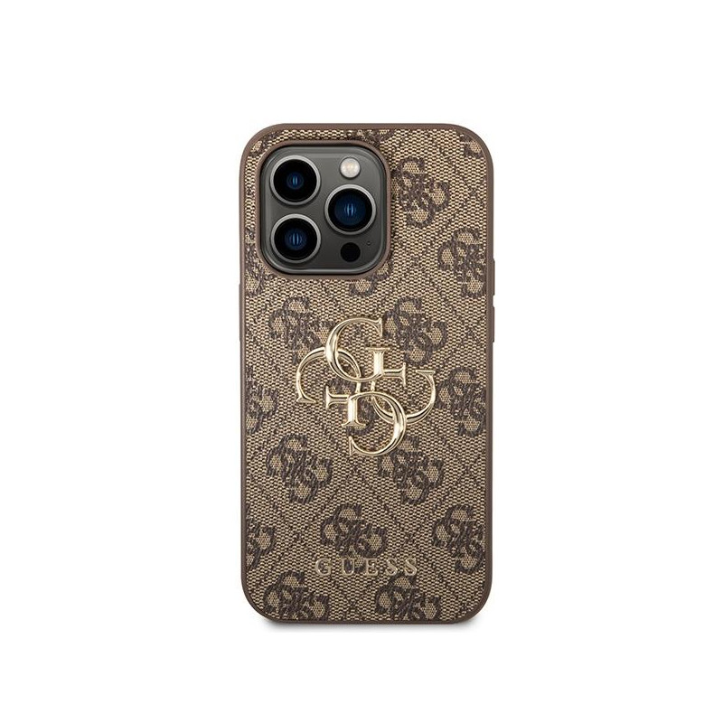 Etui Guess 4G Big Metal Logo do iPhone 15 Pro Max - brązowe