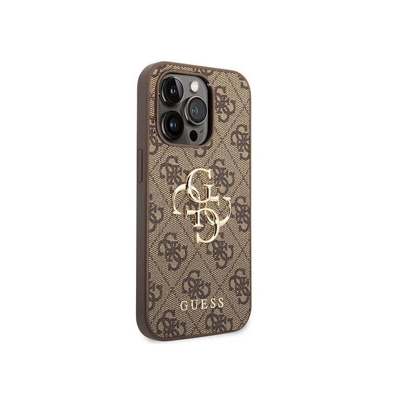 Etui Guess 4G Big Metal Logo do iPhone 15 Pro Max - brązowe