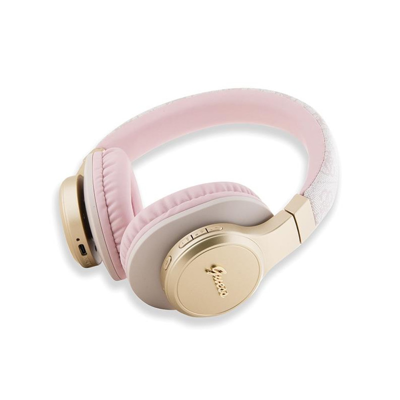 Słuchawki nauszne Guess 4G Script Bluetooth - różowe