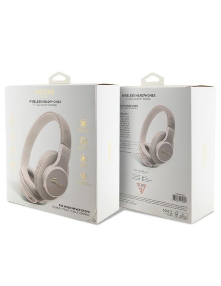 Słuchawki nauszne Guess 4G Script Bluetooth - różowe Słuchawki nauszne Guess 4G Script Bluetooth - różowe