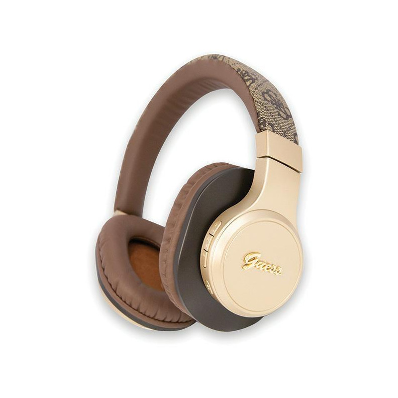 Słuchawki nauszne Guess 4G Script Bluetooth - brązowe Słuchawki nauszne Guess 4G Script Bluetooth - brązowe