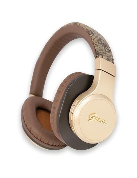 Słuchawki nauszne Guess 4G Script Bluetooth - brązowe Słuchawki nauszne Guess 4G Script Bluetooth - brązowe