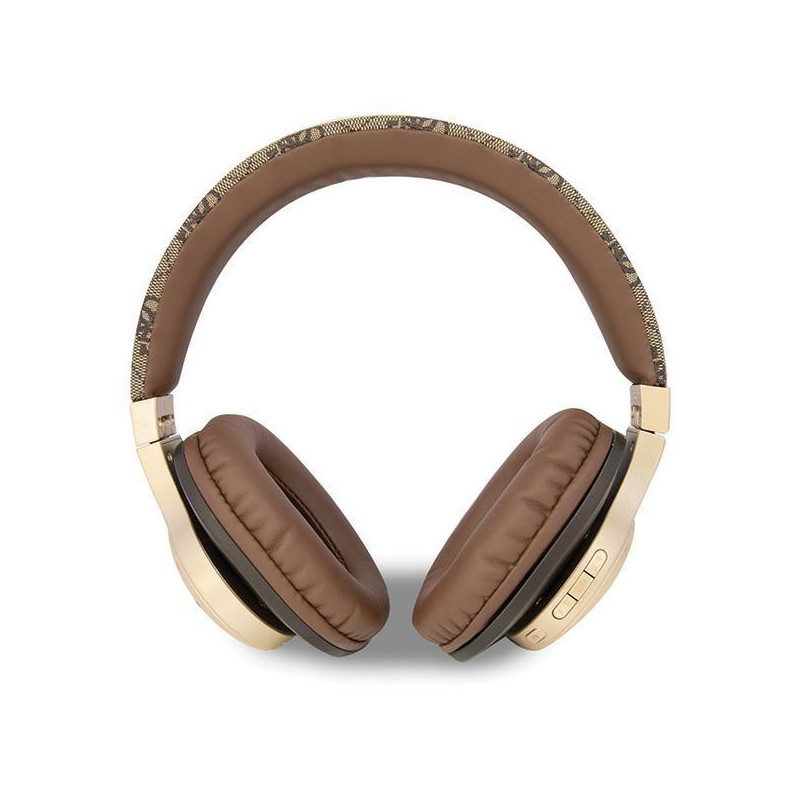 Słuchawki nauszne Guess 4G Script Bluetooth - brązowe