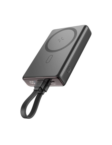 Powerbank Joyroom JR-PBM01 magnetyczny 10000mAh 20W z podstawką + kabel Lightning - USB-C - czarny