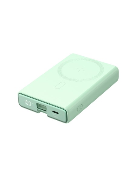 Powerbank Joyroom JR-PBM01 magnetyczny 10000mAh 20W z podstawką + kabel Lightning - USB-C - zielony
