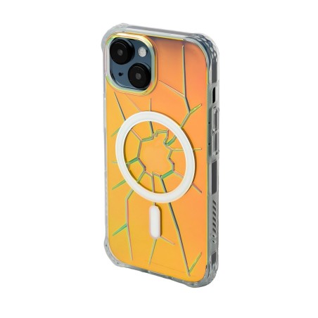 Etui silikonowe MagSafe Kingxbar PQY Crack Series do iPhone 15 - holograficzne Etui silikonowe MagSafe Kingxbar PQY Crack Series do iPhone 15 - holograficzne