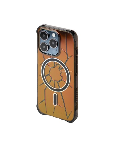 Etui silikonowe MagSafe Kingxbar PQY Crack Series do iPhone 15 Pro - czarne