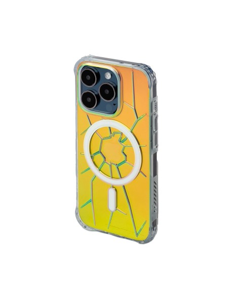 Etui silikonowe MagSafe Kingxbar PQY Crack Series do iPhone 15 Pro - holograficzne Etui silikonowe MagSafe Kingxbar PQY Crack Series do iPhone 15 Pro - holograficzne