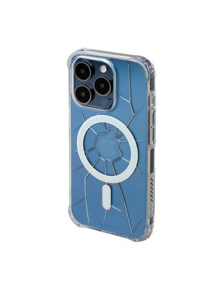 Etui silikonowe MagSafe Kingxbar PQY Crack Series do iPhone 15 Pro Max - przezroczyste