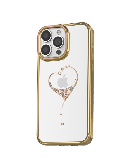 Etui silikonowe z kryształami Swarovski Kingxbar Wish Series do iPhone 15 Pro Max - złote Etui silikonowe z kryształami Swarovski Kingxbar Wish Series do iPhone 15 Pro Max - złote