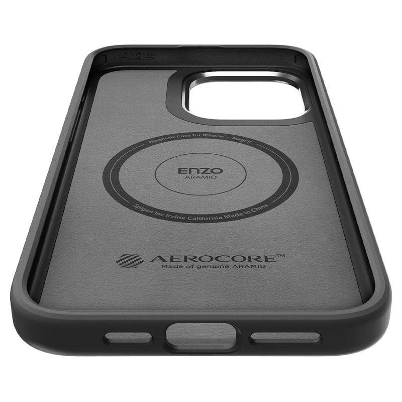 Etui Spigen Enzo Aramid Mag z MagSafe na iPhone 15 Pro Max - matowo-czarne Etui Spigen Enzo Aramid Mag z MagSafe na iPhone 15 Pro Max - matowo-czarne