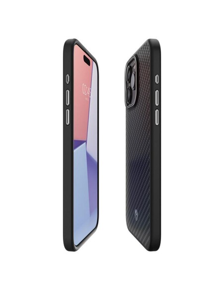 Etui Spigen Enzo Aramid Mag z MagSafe na iPhone 15 Pro Max - matowo-czarne Etui Spigen Enzo Aramid Mag z MagSafe na iPhone 15 Pro Max - matowo-czarne