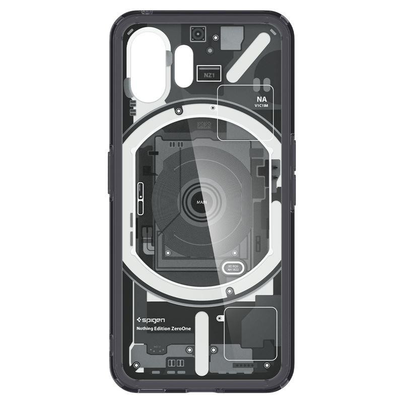 Etui Spigen Ultra Hybrid na Nothing Phone 2 - ciemnoszare (wzór Zero One)