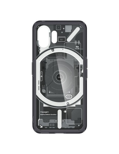 Etui Spigen Ultra Hybrid na Nothing Phone 2 - ciemnoszare (wzór Zero One) Etui Spigen Ultra Hybrid na Nothing Phone 2 - ciemnoszare (wzór Zero One)