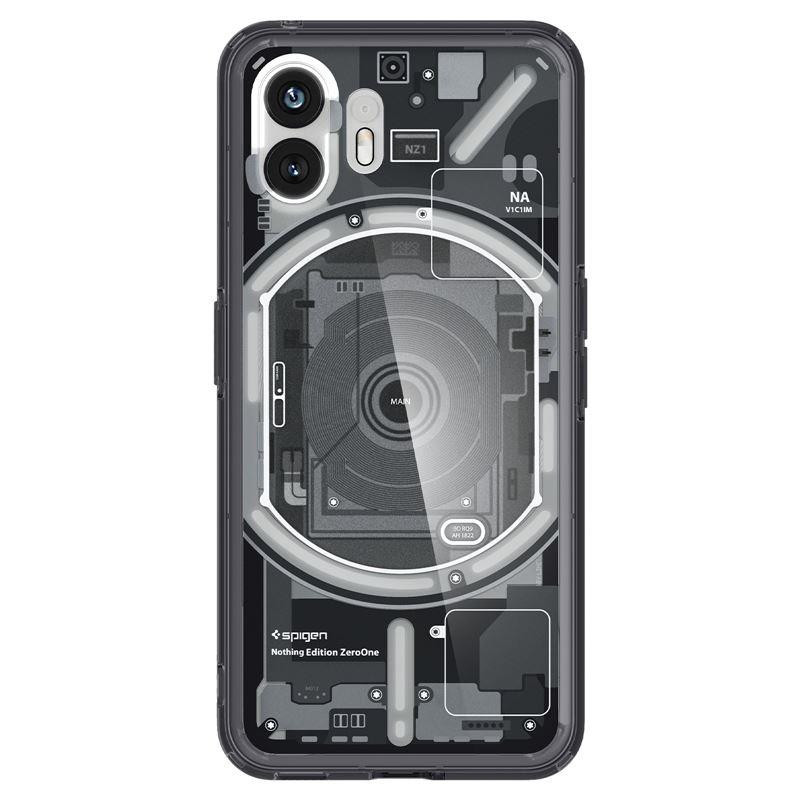 Etui Spigen Ultra Hybrid na Nothing Phone 2 - ciemnoszare (wzór Zero One)