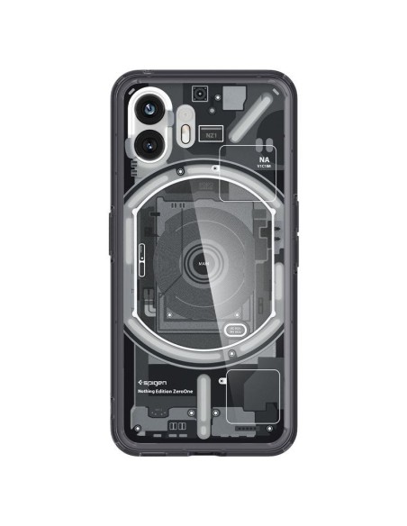 Etui Spigen Ultra Hybrid na Nothing Phone 2 - ciemnoszare (wzór Zero One) Etui Spigen Ultra Hybrid na Nothing Phone 2 - ciemnoszare (wzór Zero One)