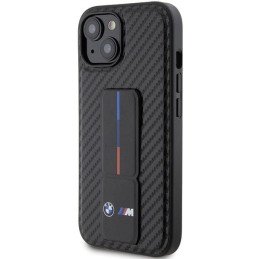 Etui BMW Grip Stand Smooth & Carbon na iPhone 15 - czarne
