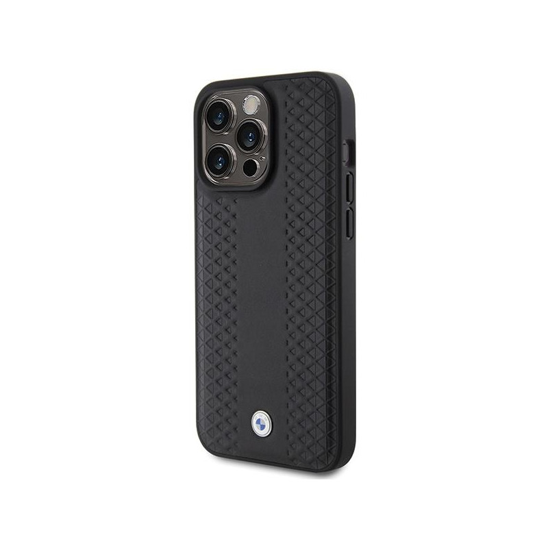 Etui BMW Leather Diamond Pattern na iPhone 15 Pro Max - czarne