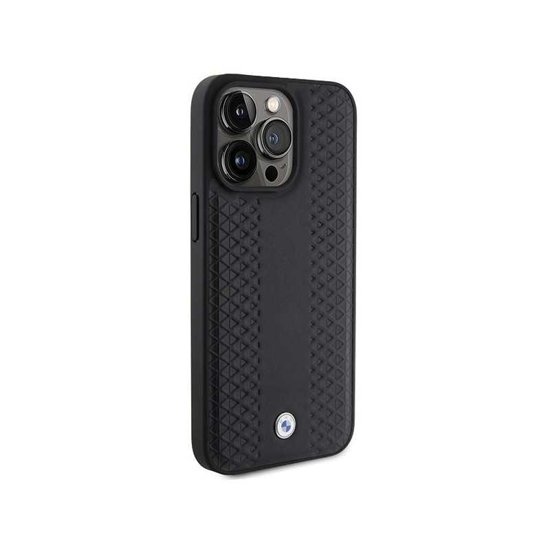 Etui BMW Leather Diamond Pattern na iPhone 15 Pro Max - czarne