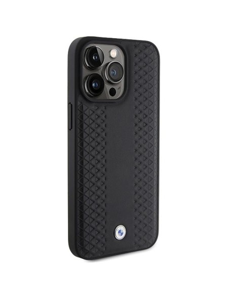 Etui BMW Leather Diamond Pattern na iPhone 15 Pro Max - czarne Etui BMW Leather Diamond Pattern na iPhone 15 Pro Max - czarne