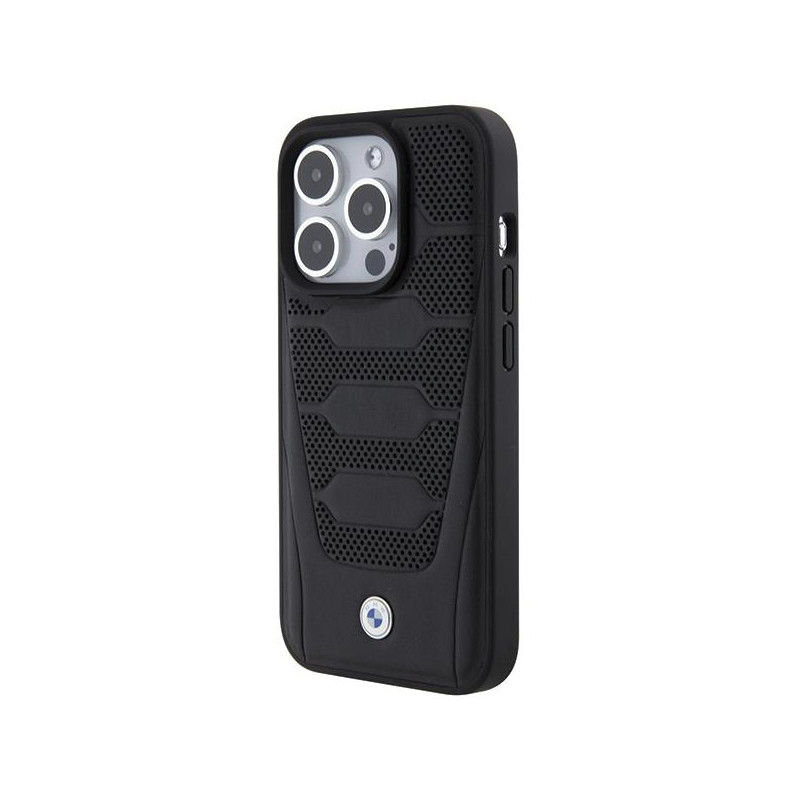 Etui BMW Leather Seats Pattern na iPhone 15 Pro Max - czarne