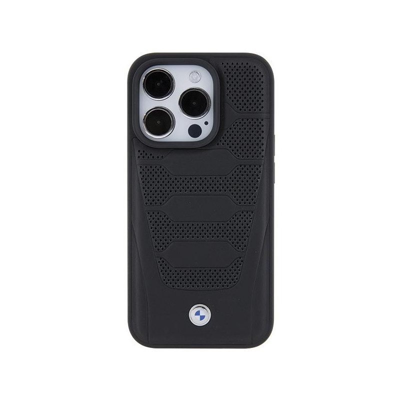 Etui BMW Leather Seats Pattern na iPhone 15 Pro Max - czarne