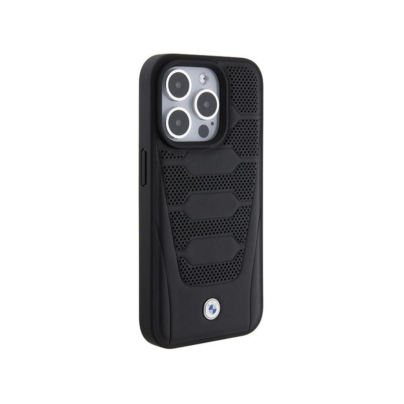 Etui BMW Leather Seats Pattern na iPhone 15 Pro Max - czarne