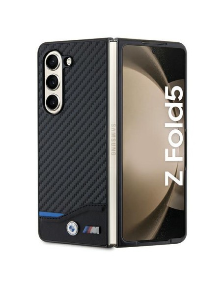 Etui BMW Leather Carbon na Samsung Galaxy Z Fold 5 - czarne Etui BMW Leather Carbon na Samsung Galaxy Z Fold 5 - czarne