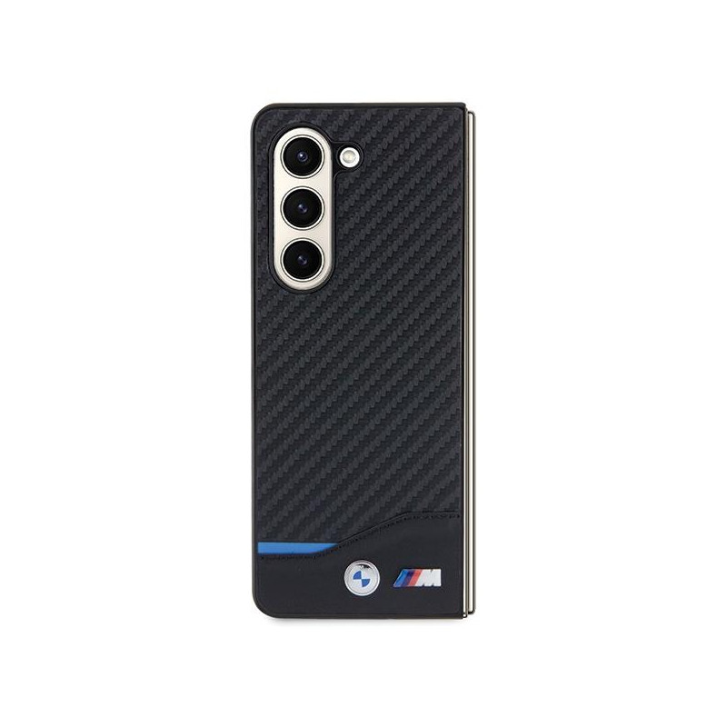 Etui BMW Leather Carbon na Samsung Galaxy Z Fold 5 - czarne