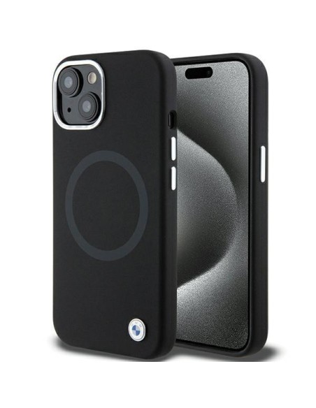 Etui BMW Signature Liquid Silicone MagSafe na iPhone 15 - czarne Etui BMW Signature Liquid Silicone MagSafe na iPhone 15 - czarne