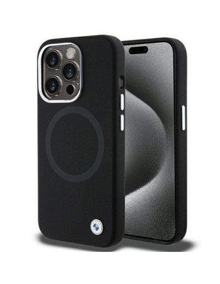 Etui BMW Signature Liquid Silicone MagSafe na iPhone 15 Pro Max - czarne Etui BMW Signature Liquid Silicone MagSafe na iPhone 15 Pro Max - czarne