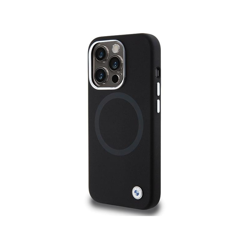 Etui BMW Signature Liquid Silicone MagSafe na iPhone 15 Pro Max - czarne
