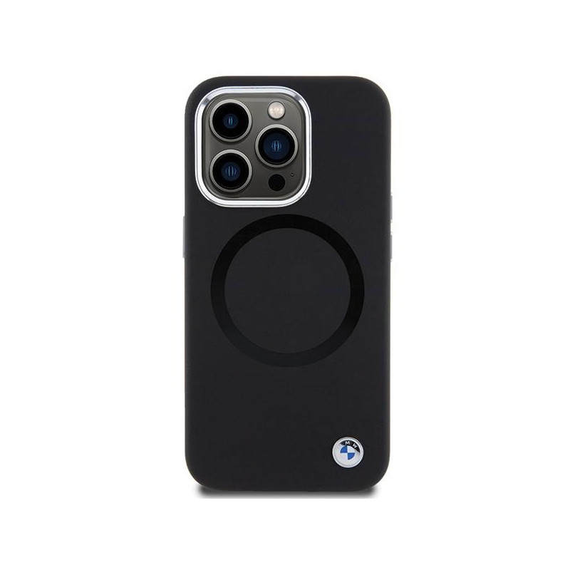 Etui BMW Signature Liquid Silicone MagSafe na iPhone 15 Pro Max - czarne