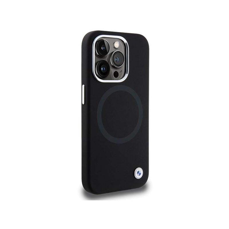 Etui BMW Signature Liquid Silicone MagSafe na iPhone 15 Pro Max - czarne