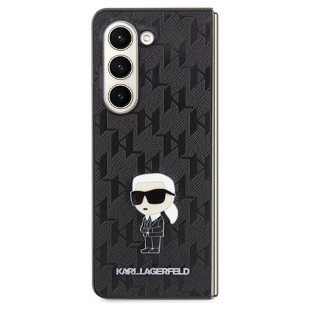 Etui Karl Lagerfeld Saffiano Monogram Ikonik Pin na Samsung Galaxy Z Fold 5 - czarne Etui Karl Lagerfeld Saffiano Monogram Ikonik Pin na Samsung Galaxy Z Fold 5 - czarne