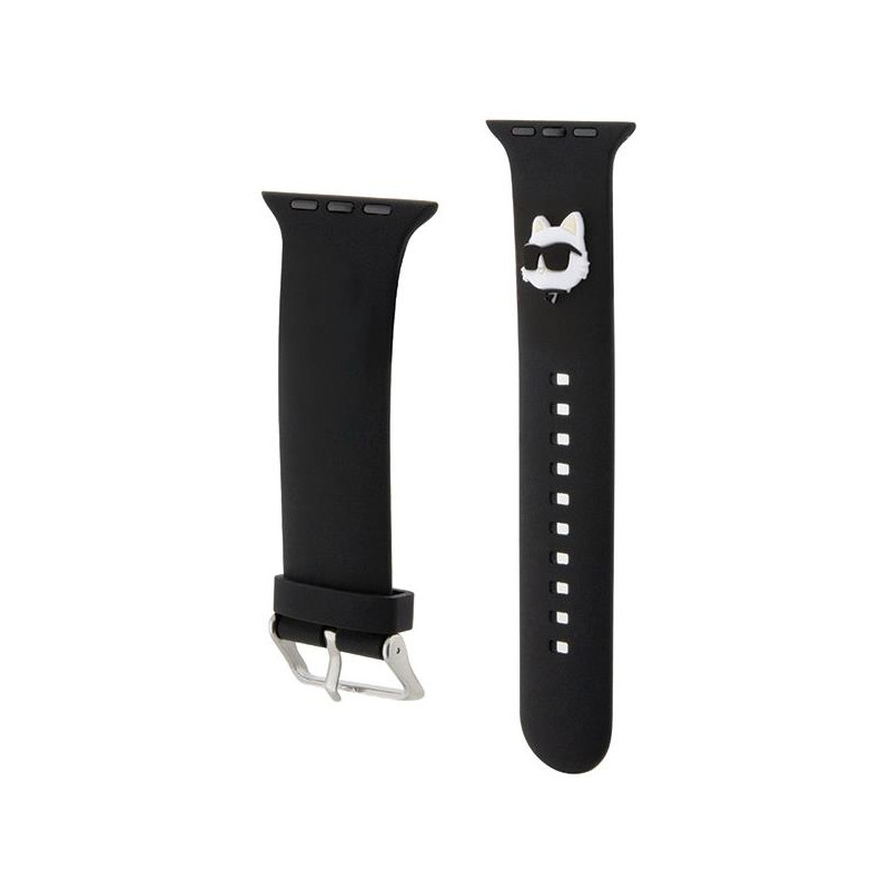Pasek Karl Lagerfeld 3D Rubber Choupette Head na Apple Watch 42/ 44/ 45/ 49mm - czarny